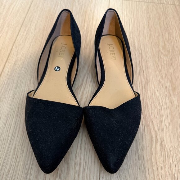 J Crew Zoe sueded d'Orsay flats • size 6 or size 8 • BH954 • black suede - Picture 2 of 7